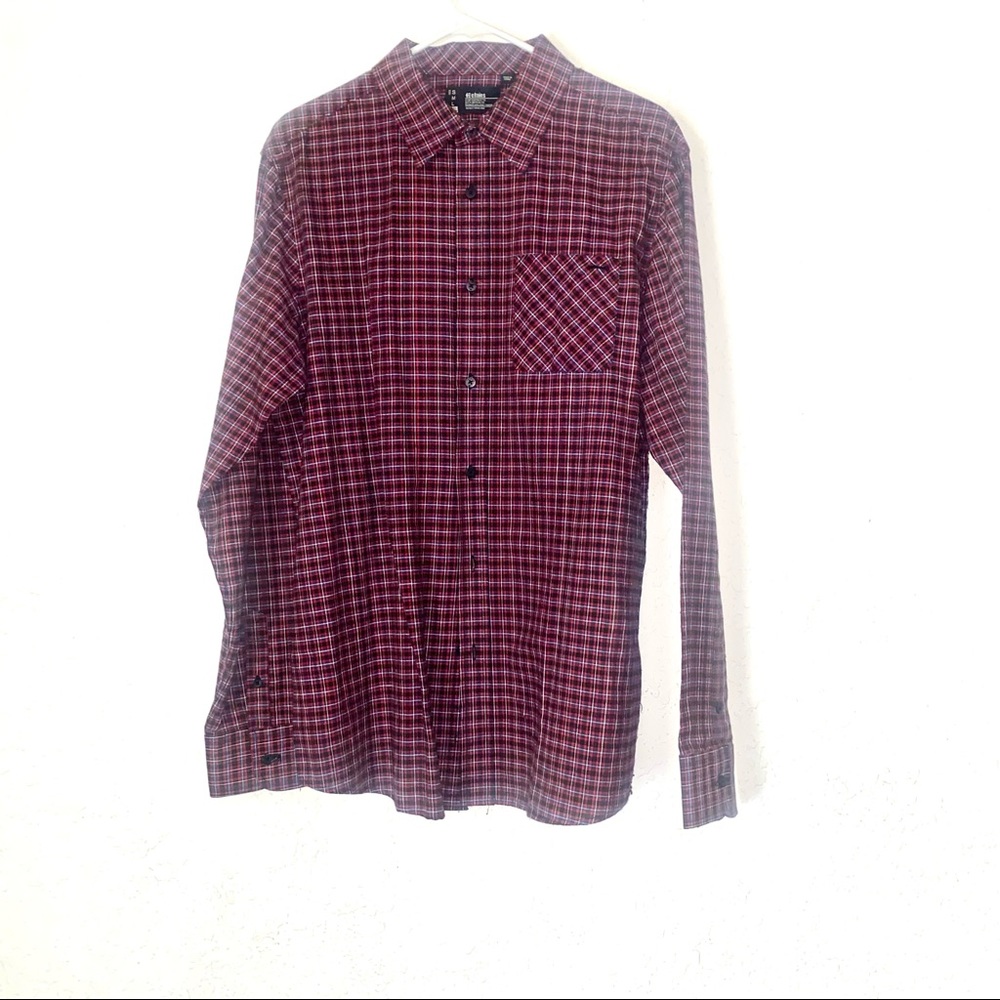 Etnies Men’s Plaid Long Sleeve Button Up X-Large